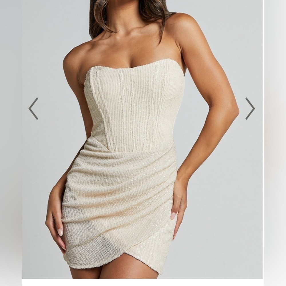 Showpo Mini Dress With Corset Top Detail size 6